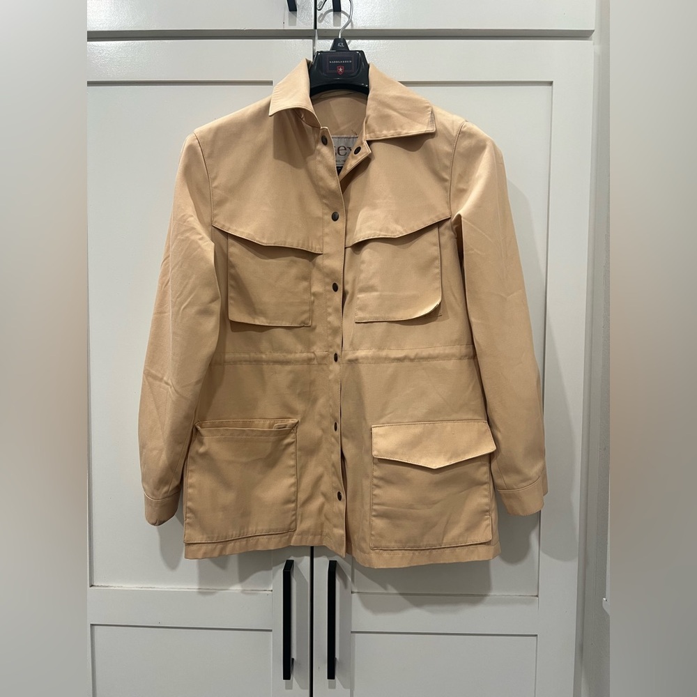 Utex vintage Beige Utility Jacket with Front Patch Pockets size women’s 5/6